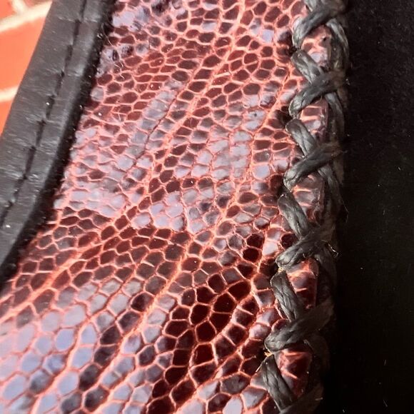 Men's Zelli Italia Brown Ostrich Leather and Black Artisan Suede loafers Size 10 - Picture 9 of 15